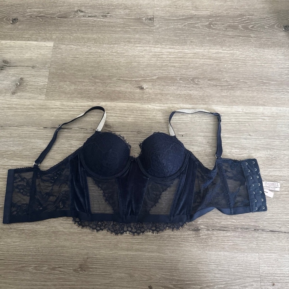 Lace Underwire Bra in Blue